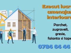Amenajari interioare - zugravit, tapet, parchet, gresie, faianta, linoleum